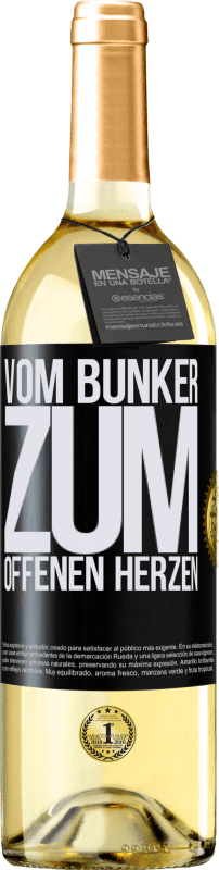 29,95 € Kostenloser Versand | Weißwein WHITE Ausgabe Vom Bunker zum offenen Herzen Schwarzes Etikett. Anpassbares Etikett Junger Wein Ernte 2024 Verdejo