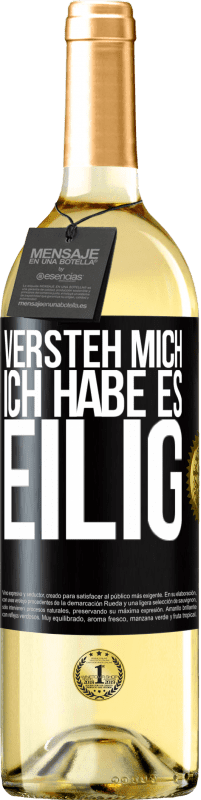 29,95 € Kostenloser Versand | Weißwein WHITE Ausgabe Versteh mich, ich habe es eilig Schwarzes Etikett. Anpassbares Etikett Junger Wein Ernte 2024 Verdejo