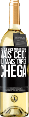 29,95 € Envio grátis | Vinho branco Edição WHITE O dia que você menos espera, mais cedo ou mais tarde chega Etiqueta Preta. Etiqueta personalizável Vinho jovem Colheita 2023 Verdejo