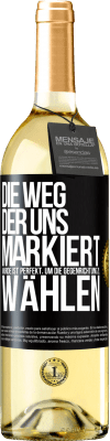 29,95 € Kostenloser Versand | Weißwein WHITE Ausgabe Die Weg, der uns markiert wurde ist perfekt, um die Gegenrichtung zu wählen Schwarzes Etikett. Anpassbares Etikett Junger Wein Ernte 2023 Verdejo