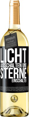 29,95 € Kostenloser Versand | Weißwein WHITE Ausgabe Licht ausschalten und Sterne einschalten Schwarzes Etikett. Anpassbares Etikett Junger Wein Ernte 2024 Verdejo