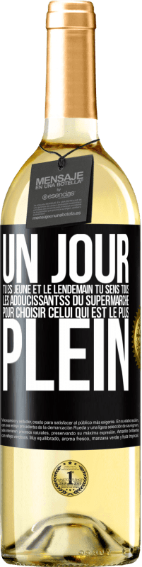 29,95 € Envoi gratuit | Vin blanc Édition WHITE Un jour tu es jeune et le lendemain tu sens tous les adoucissantss du supermarché pour choisir celui qui est le plus plein Étiquette Noire. Étiquette personnalisable Vin jeune Récolte 2025 Verdejo