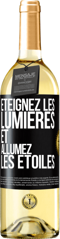 29,95 € Envoi gratuit | Vin blanc Édition WHITE Éteignez les lumières et allumez les étoiles Étiquette Noire. Étiquette personnalisable Vin jeune Récolte 2024 Verdejo