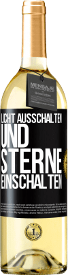 29,95 € Kostenloser Versand | Weißwein WHITE Ausgabe Licht ausschalten und Sterne einschalten Schwarzes Etikett. Anpassbares Etikett Junger Wein Ernte 2023 Verdejo