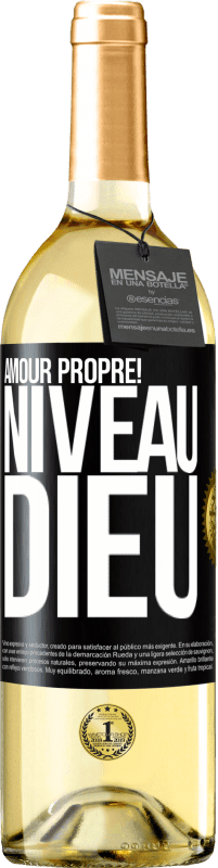 29,95 € Envoi gratuit | Vin blanc Édition WHITE Amour propre! Niveau Dieu Étiquette Noire. Étiquette personnalisable Vin jeune Récolte 2025 Verdejo
