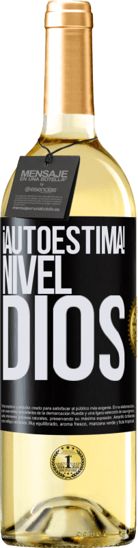 29,95 € Envío gratis | Vino Blanco Edición WHITE ¡Autoestima! Nivel dios Etiqueta Negra. Etiqueta personalizable Vino joven Cosecha 2025 Verdejo