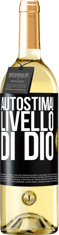 29,95 € Spedizione Gratuita | Vino bianco Edizione WHITE Autostima! Livello di Dio Etichetta Nera. Etichetta personalizzabile Vino giovane Raccogliere 2025 Verdejo