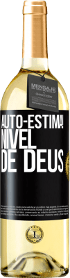 29,95 € Envio grátis | Vinho branco Edição WHITE Auto-estima! Nível de Deus Etiqueta Preta. Etiqueta personalizável Vinho jovem Colheita 2024 Verdejo