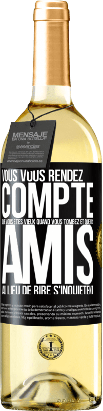 29,95 € Envoi gratuit | Vin blanc Édition WHITE Vous vous rendez compte que vous êtes vieux quand vous tombez et que vos amis, au lieu de rire, s'inquiètent Étiquette Noire. Étiquette personnalisable Vin jeune Récolte 2024 Verdejo