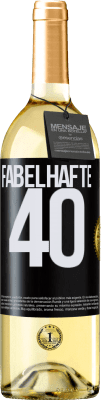 29,95 € Kostenloser Versand | Weißwein WHITE Ausgabe Fabelhafte 40 Schwarzes Etikett. Anpassbares Etikett Junger Wein Ernte 2024 Verdejo