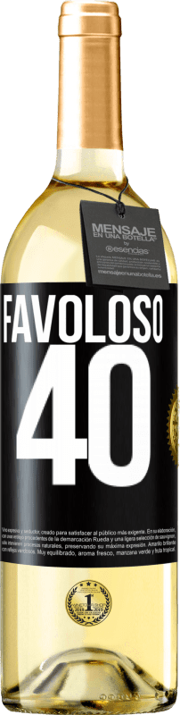 29,95 € Spedizione Gratuita | Vino bianco Edizione WHITE Favoloso 40 Etichetta Nera. Etichetta personalizzabile Vino giovane Raccogliere 2024 Verdejo