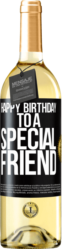 29,95 € Envio grátis | Vinho branco Edição WHITE Feliz aniversário para um amigo especial Etiqueta Preta. Etiqueta personalizável Vinho jovem Colheita 2023 Verdejo