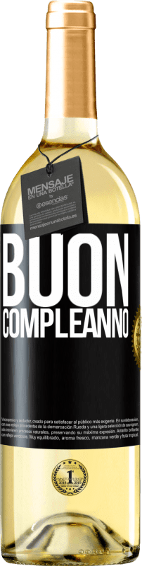 29,95 € Spedizione Gratuita | Vino bianco Edizione WHITE Buon compleanno Etichetta Nera. Etichetta personalizzabile Vino giovane Raccogliere 2024 Verdejo