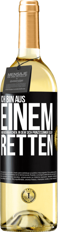 29,95 € Kostenloser Versand | Weißwein WHITE Ausgabe Ich bin aus einem anderen Märchen, in dem sich Prinzessinnen selber retten Schwarzes Etikett. Anpassbares Etikett Junger Wein Ernte 2024 Verdejo