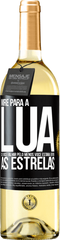 29,95 € Envio grátis | Vinho branco Edição WHITE Mire para a lua, se você falhar pelo menos você estará entre as estrelas Etiqueta Preta. Etiqueta personalizável Vinho jovem Colheita 2023 Verdejo