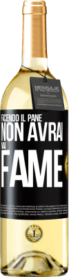 29,95 € Spedizione Gratuita | Vino bianco Edizione WHITE Facendo il pane non avrai mai fame Etichetta Nera. Etichetta personalizzabile Vino giovane Raccogliere 2024 Verdejo