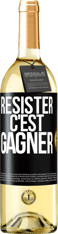 29,95 € Envoi gratuit | Vin blanc Édition WHITE Résister c'est gagner Étiquette Noire. Étiquette personnalisable Vin jeune Récolte 2024 Verdejo