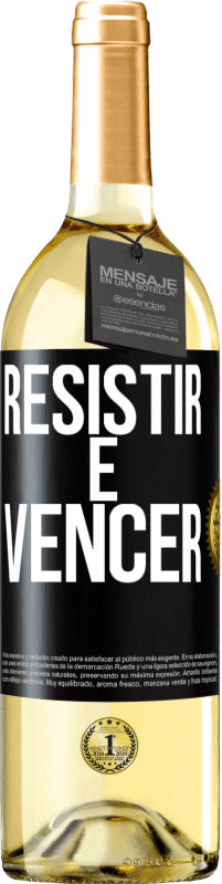 29,95 € Envio grátis | Vinho branco Edição WHITE Resistir é vencer Etiqueta Preta. Etiqueta personalizável Vinho jovem Colheita 2023 Verdejo