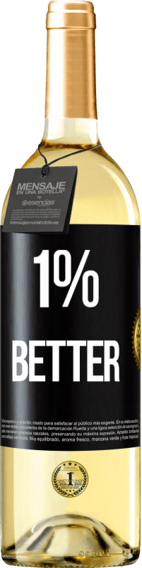 29,95 € Kostenloser Versand | Weißwein WHITE Ausgabe 1% Better Schwarzes Etikett. Anpassbares Etikett Junger Wein Ernte 2023 Verdejo