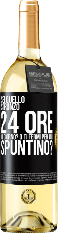 29,95 € Spedizione Gratuita | Vino bianco Edizione WHITE Sei quello stronzo 24 ore al giorno? O ti fermi per uno spuntino? Etichetta Nera. Etichetta personalizzabile Vino giovane Raccogliere 2023 Verdejo