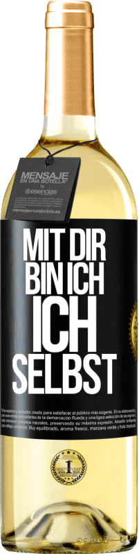 29,95 € Kostenloser Versand | Weißwein WHITE Ausgabe Mit dir bin ich ich selbst Schwarzes Etikett. Anpassbares Etikett Junger Wein Ernte 2024 Verdejo