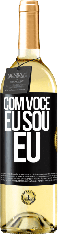 29,95 € Envio grátis | Vinho branco Edição WHITE Com você eu sou eu Etiqueta Preta. Etiqueta personalizável Vinho jovem Colheita 2023 Verdejo