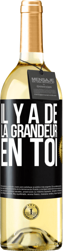 29,95 € Envoi gratuit | Vin blanc Édition WHITE Il y a de la grandeur en toi Étiquette Noire. Étiquette personnalisable Vin jeune Récolte 2023 Verdejo