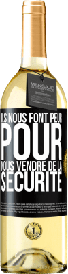 29,95 € Envoi gratuit | Vin blanc Édition WHITE Ils nous font peur pour nous vendre de la sécurité Étiquette Noire. Étiquette personnalisable Vin jeune Récolte 2023 Verdejo