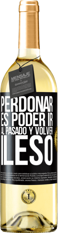 29,95 € Envío gratis | Vino Blanco Edición WHITE Perdonar es poder ir al pasado y volver ileso Etiqueta Negra. Etiqueta personalizable Vino joven Cosecha 2023 Verdejo