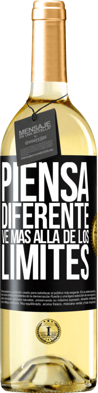 29,95 € Envío gratis | Vino Blanco Edición WHITE Piensa diferente. Ve más allá de los límites Etiqueta Negra. Etiqueta personalizable Vino joven Cosecha 2023 Verdejo