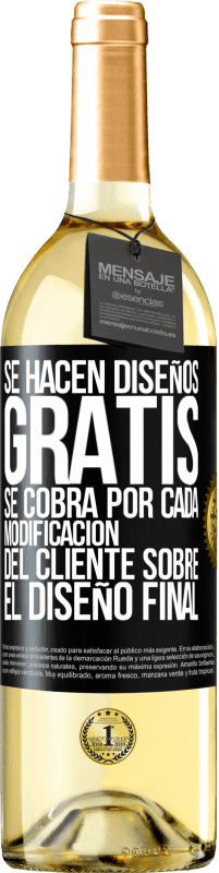 29,95 € Envío gratis | Vino Blanco Edición WHITE Se hacen diseños gratis. Se cobra por cada modificación del cliente sobre el diseño final Etiqueta Negra. Etiqueta personalizable Vino joven Cosecha 2023 Verdejo