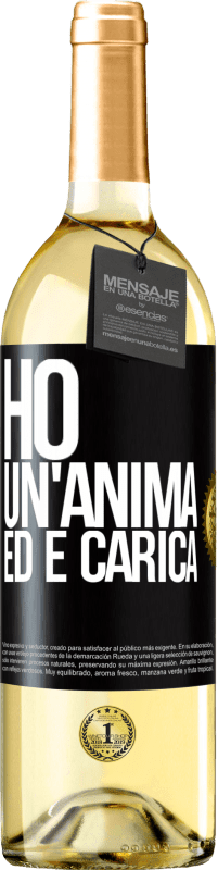 29,95 € Spedizione Gratuita | Vino bianco Edizione WHITE Ho un'anima ed è carica Etichetta Nera. Etichetta personalizzabile Vino giovane Raccogliere 2023 Verdejo