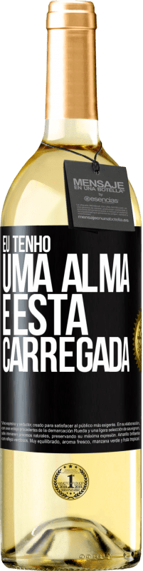 29,95 € Envio grátis | Vinho branco Edição WHITE Eu tenho uma alma e esta carregada Etiqueta Preta. Etiqueta personalizável Vinho jovem Colheita 2023 Verdejo