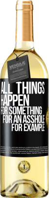 29,95 € Free Shipping | White Wine WHITE Edition All things happen for something, for an asshole for example Black Label. Customizable label Young wine Harvest 2024 Verdejo