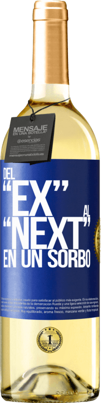 29,95 € Free Shipping | White Wine WHITE Edition Del EX al NEXT en un sorbo Blue Label. Customizable label Young wine Harvest 2025 Verdejo