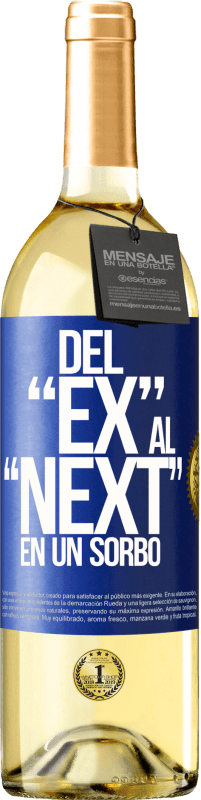 29,95 € Envío gratis | Vino Blanco Edición WHITE Del EX al NEXT en un sorbo Etiqueta Azul. Etiqueta personalizable Vino joven Cosecha 2024 Verdejo