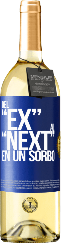 29,95 € Spedizione Gratuita | Vino bianco Edizione WHITE Del EX al NEXT en un sorbo Etichetta Blu. Etichetta personalizzabile Vino giovane Raccogliere 2024 Verdejo