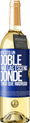 29,95 € Envío gratis | Vino Blanco Edición WHITE Necesito un doble para las escenas donde tengo que madrugar Etiqueta Azul. Etiqueta personalizable Vino joven Cosecha 2024 Verdejo