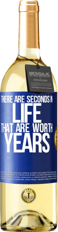 29,95 € Бесплатная доставка | Белое вино Издание WHITE Есть секунды в жизни, которые стоят лет Синяя метка. Настраиваемая этикетка Молодое вино Урожай 2023 Verdejo
