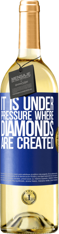29,95 € Бесплатная доставка | Белое вино Издание WHITE Находится под давлением, где создаются алмазы Синяя метка. Настраиваемая этикетка Молодое вино Урожай 2023 Verdejo