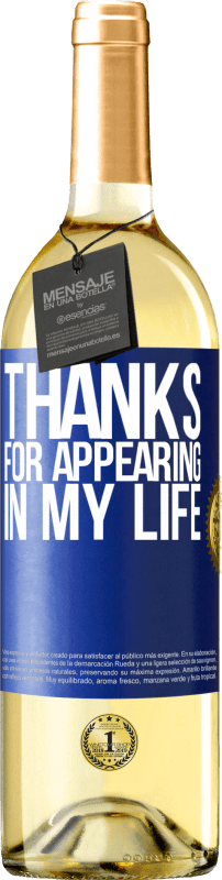 29,95 € Бесплатная доставка | Белое вино Издание WHITE Спасибо, что появился в моей жизни Синяя метка. Настраиваемая этикетка Молодое вино Урожай 2023 Verdejo