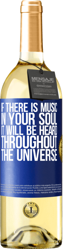 29,95 € Бесплатная доставка | Белое вино Издание WHITE Если в твоей душе есть музыка, она будет звучать во всей вселенной Синяя метка. Настраиваемая этикетка Молодое вино Урожай 2023 Verdejo
