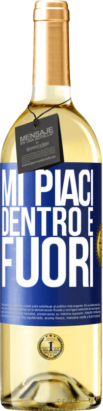 29,95 € Spedizione Gratuita | Vino bianco Edizione WHITE Mi piaci dentro e fuori Etichetta Blu. Etichetta personalizzabile Vino giovane Raccogliere 2024 Verdejo