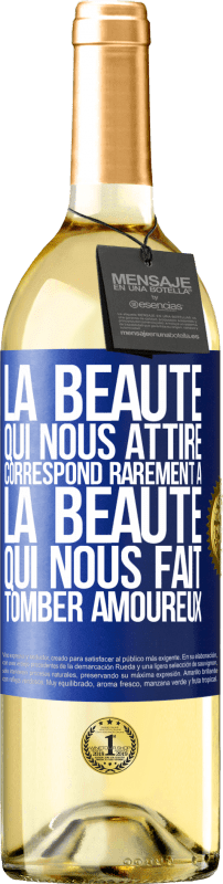 29,95 € Envoi gratuit | Vin blanc Édition WHITE La beauté qui nous attire correspond rarement à la beauté qui nous fait tomber amoureux Étiquette Bleue. Étiquette personnalisable Vin jeune Récolte 2024 Verdejo