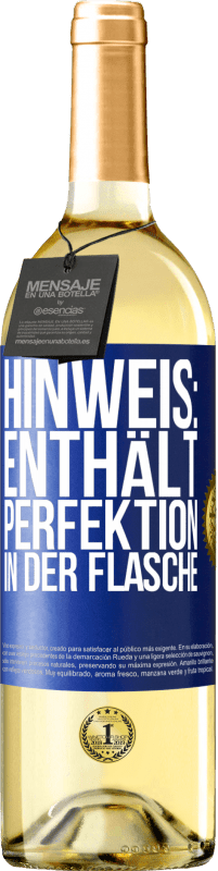 29,95 € Kostenloser Versand | Weißwein WHITE Ausgabe Hinweis: Enthält Perfektion in der Flasche Blaue Markierung. Anpassbares Etikett Junger Wein Ernte 2025 Verdejo