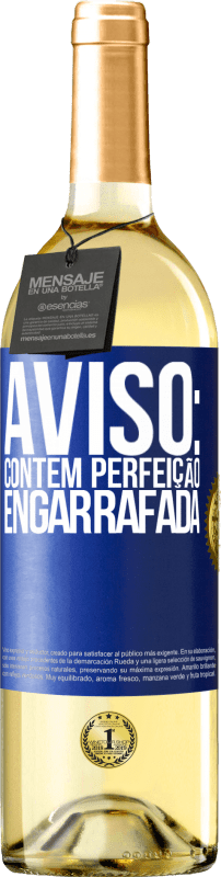 29,95 € Envio grátis | Vinho branco Edição WHITE Aviso: contém perfeição engarrafada Etiqueta Azul. Etiqueta personalizável Vinho jovem Colheita 2024 Verdejo