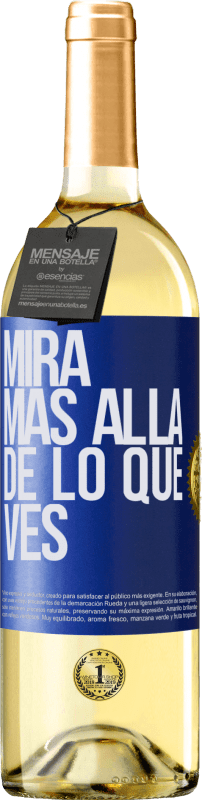 29,95 € Envío gratis | Vino Blanco Edición WHITE Mira más allá de lo que ves Etiqueta Azul. Etiqueta personalizable Vino joven Cosecha 2023 Verdejo