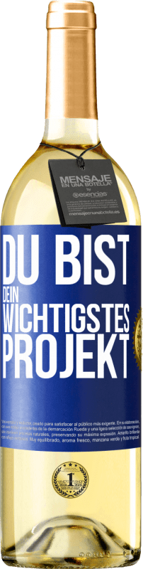 29,95 € Kostenloser Versand | Weißwein WHITE Ausgabe Du bist dein wichtigstes Projekt Blaue Markierung. Anpassbares Etikett Junger Wein Ernte 2024 Verdejo