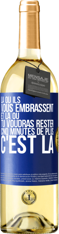 29,95 € Envoi gratuit | Vin blanc Édition WHITE Là où ils vous embrassent et là où tu voudras rester cinq minutes de plus, c'est là Étiquette Bleue. Étiquette personnalisable Vin jeune Récolte 2024 Verdejo