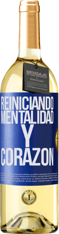 29,95 € Envío gratis | Vino Blanco Edición WHITE Reiniciando mentalidad y corazón Etiqueta Azul. Etiqueta personalizable Vino joven Cosecha 2023 Verdejo